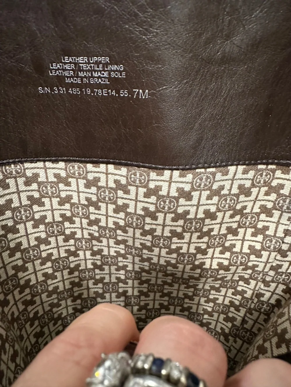 Tory‎ Burch size 7 Tall Brown Leather Boots gold logo zippered